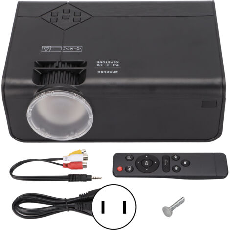 Projecteur Mini HD Portable avec Son HIFI Stéréo pour Cinéma Maison, TV Box, PC et Tablette, 100‑240V, Prise US, Noir