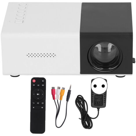 Projecteur Mini Portable avec Haut-parleurs Intégrés, Projection HD 1080P, Alimentation 100‑240V, Prise UE, Noir