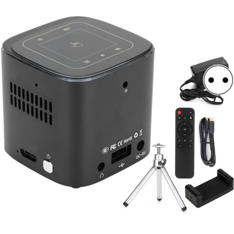 Projecteur Mini Portable HD 1080P DLP WiFi pour Maison, Compatible 100-240V avec Prise EU