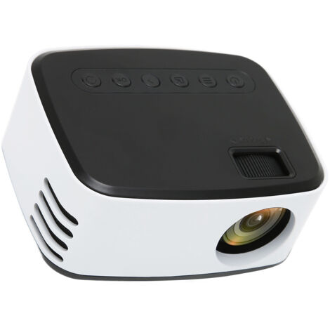 Projecteur Mini Portable HD 1080P Noir/Blanc pour Film en Extérieur, Compatible Smartphone et TV Stick, Alimentation 100‑240V