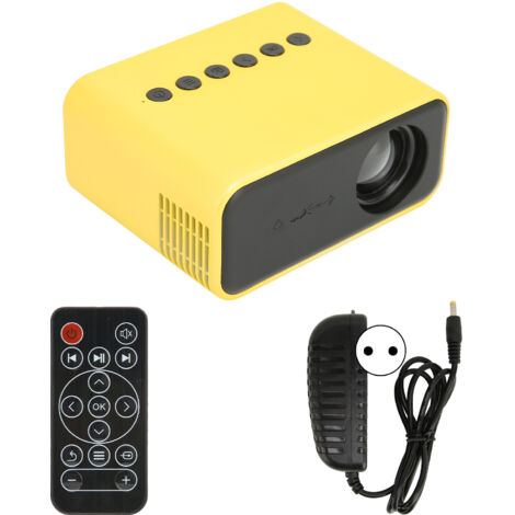 Projecteur Mini Portable pour Téléphone, Projection Écran Maison Cinéma, 100‑240V Prise UE Jaune