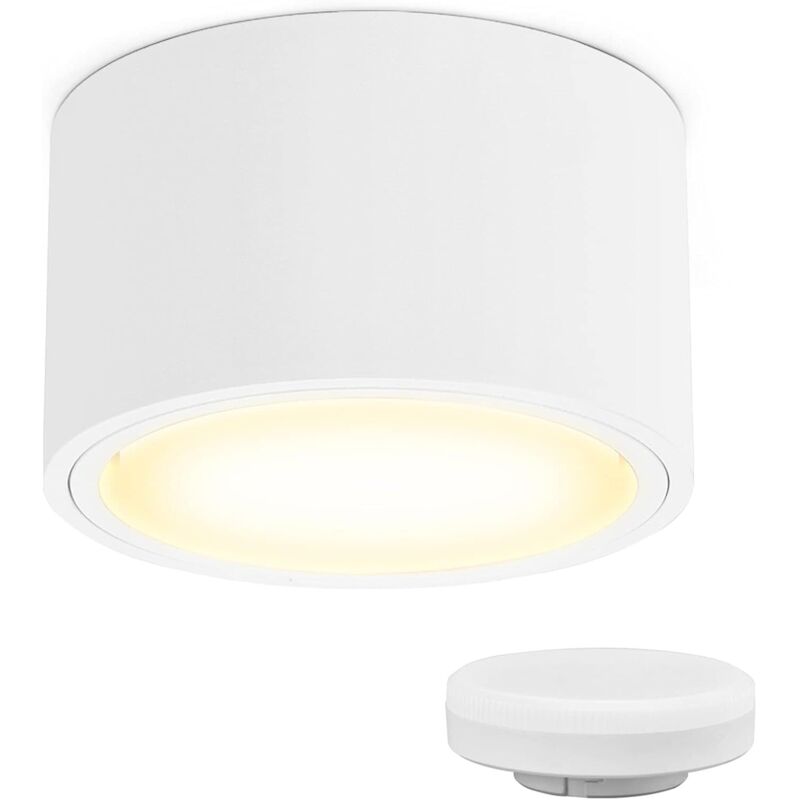 Projecteur à montage en surface à LED 9W ampoule GX53 remplaçable 3000K projecteur de plafond blanc chaud LED Downlight