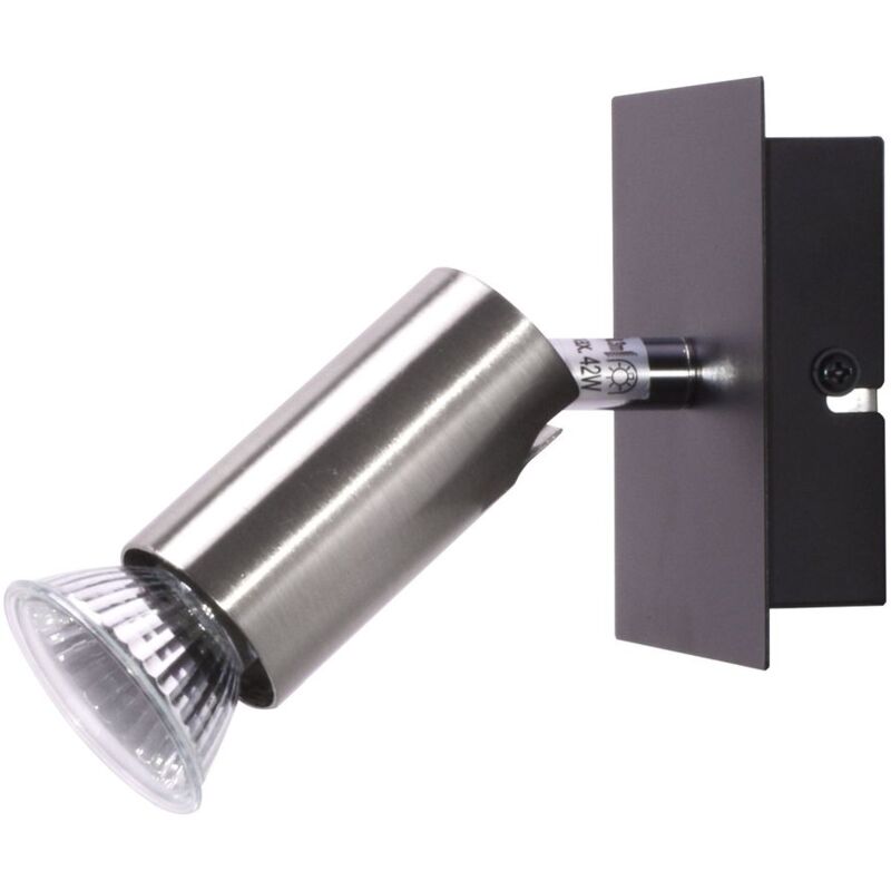 Applique murale argentée lampe de salon spot noir réglable Brilliant G14810/76