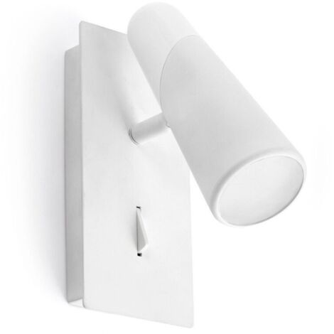 Projecteur mural LED réglable intérieur blanc 1 lumière pour salon chambre bureau – orientation ajustable 360°