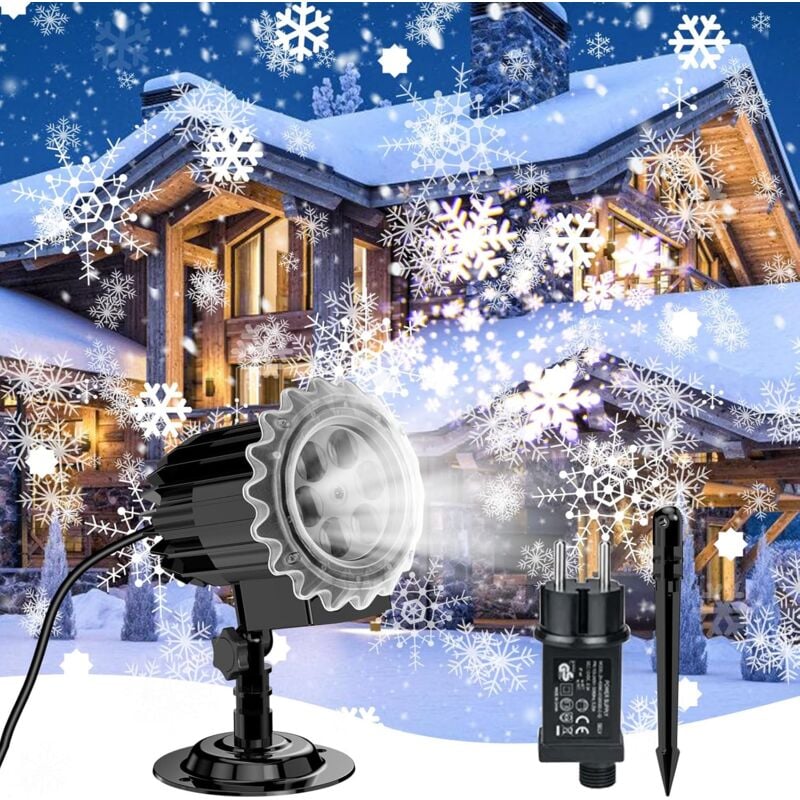 Proyector de Navidad al aire libre led Proyector de copo de nieve de Navidad impermeable IP65 led luces de proyector efecto nevada decoración para