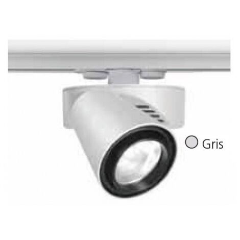 Projecteur orientable gris rail monophasé 3 allumages lampe iodure PGJ5 20W (non incl) ballast elec 230V SEE TRAJECTOIRE 004318