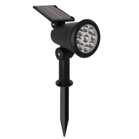 Projecteur Paysager Solaire 9 LED – Montage Semi-Encastré, Abat-Jour en Plastique, Éclairage Extérieur pour Jardin, Patio et Pelouse