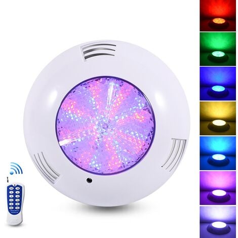 Projecteur Piscine LED , 35W Lampe Piscine extra-plats RGB Dimmable Multicolore Changement LED Submersible avec Télécommande,Angle de faisceau 140°,IP68 étanche,12V AC