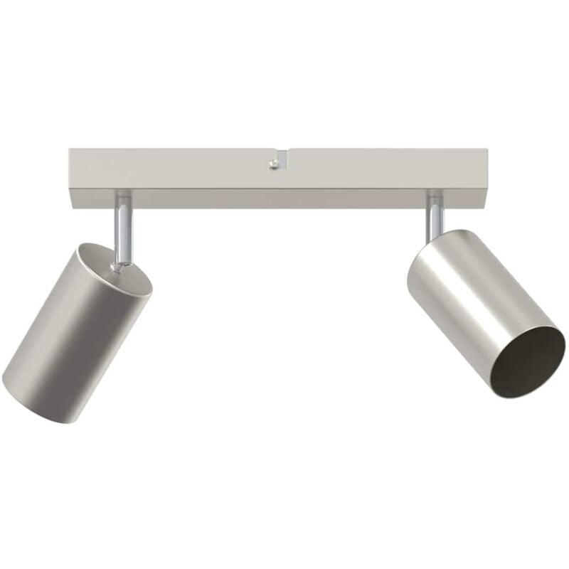 Vidaxl - Plafonnier 2 voies réglable GU10 en nickel brossé