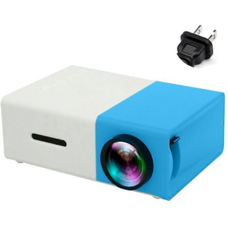 Projecteur portable mini 1080p, 800 lumens, écran de 80 pouces, prise américaine, bleu et blanc