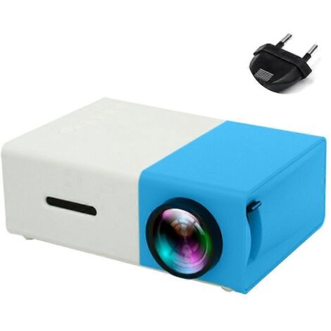 Projecteur portable mini 1080p, 800 lumens, écran de 80 pouces, prise européenne, bleu et blanc