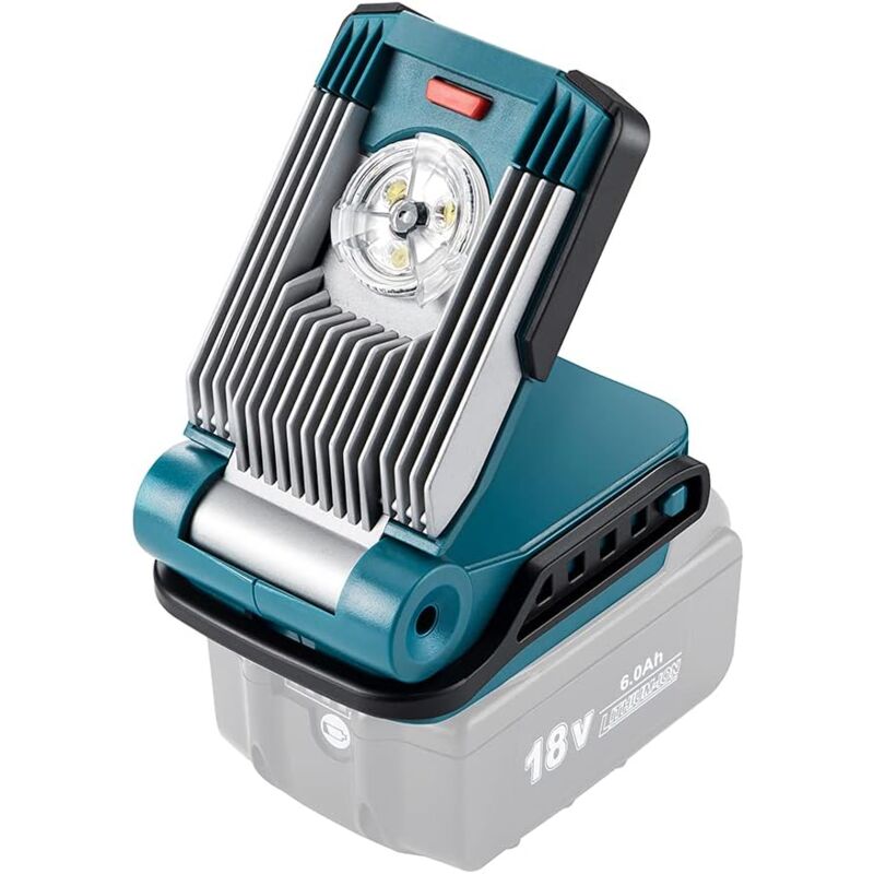 Projecteur portatif de lampe de travail de led, éclairage de chantier de 420LM 9W compatible avec la lampe de chantier alimentée par Makita, lumière