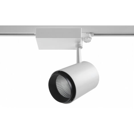 Projecteur rail tilt LIRA LED COB 41W 3045lm CRI80 3000K 40º Blanc