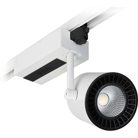 Projecteur rail tilt PROTEUS LED COB 38W 2800lm CRI80 3000K 60º Blanc