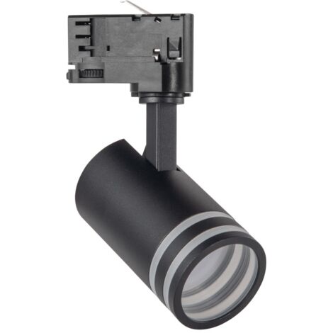 Projecteur rail triphasé noir GU10 10W Polux Milano