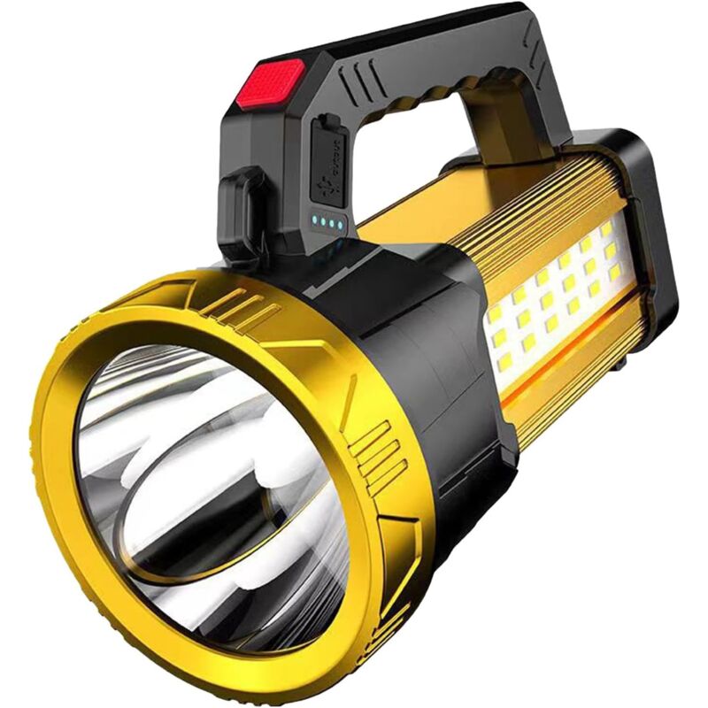 Projecteur rechargeable Lampe de poche portable d'extérieur Projecteur d'extérieur longue portée avec haute luminosité pour exploration, chasse,