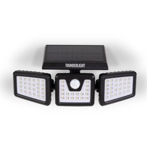 Projecteur solaire 3 têtes 70 LED détecteur de mouvement