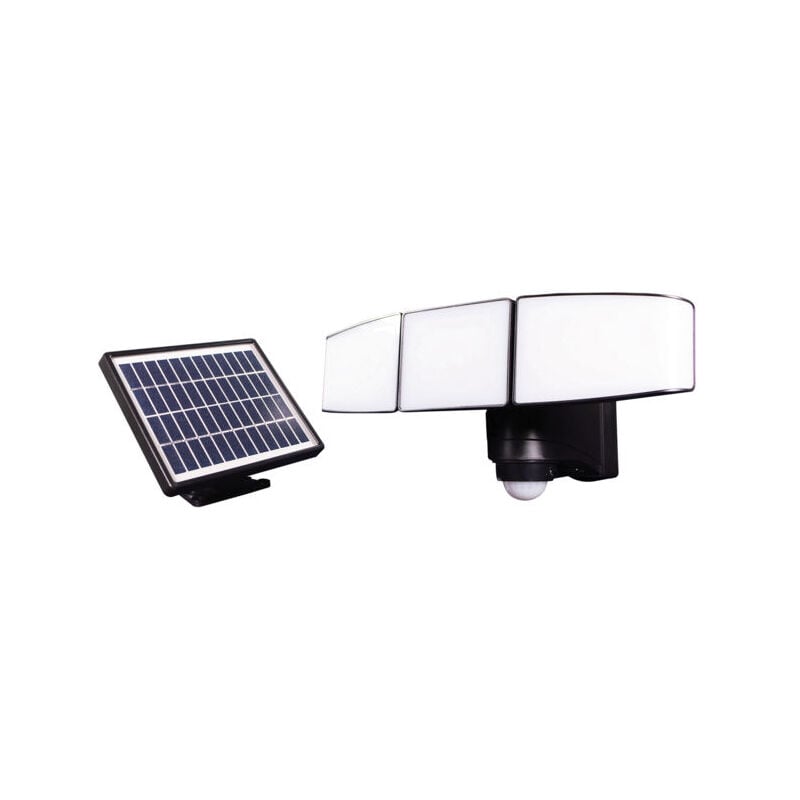 Tibelec - Projecteur Solaire 3 Têtes 930 Lm Noir