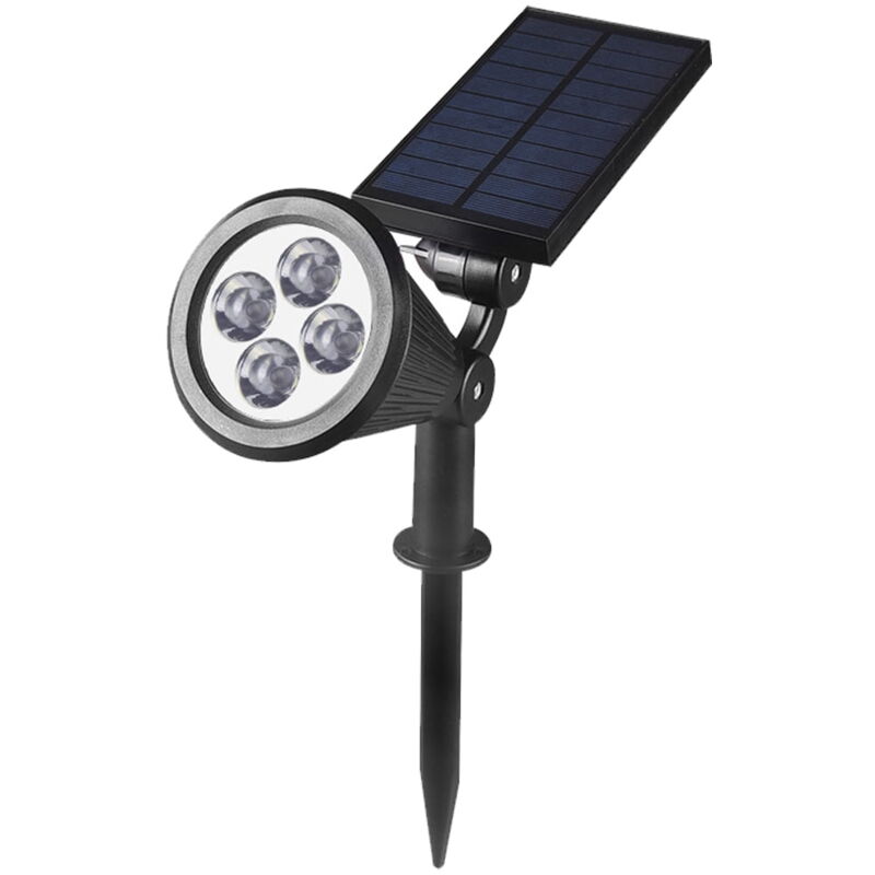 Feiyue - Projecteur solaire d'extérieur à 4 led pour Halloween, éclairage automatique réglable à 180°, étanche pour jardin et paysage - rouge