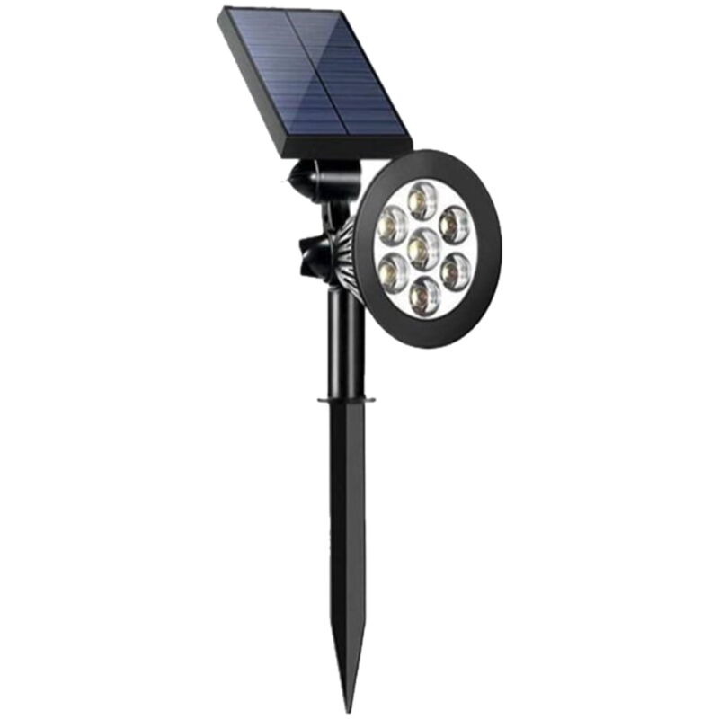 Projecteur solaire d'extérieur à 7 LED pour Halloween, éclairage automatique réglable à 180°, étanche pour jardin et paysage - rouge