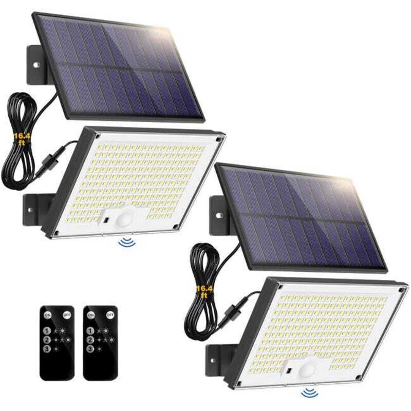 2-Pack 172 LED Solar Lights for Outdoors – Motion Sensor, IP65
