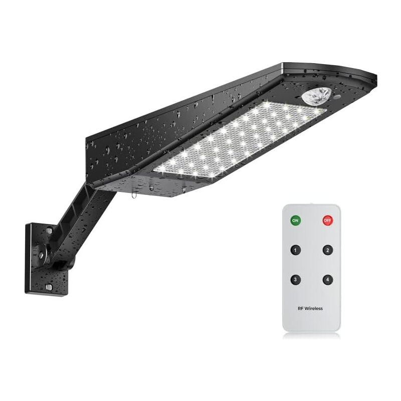 Projecteur solaire extérieur étanche IP65 48 led avec support réglable et télécommande, détecteur de mouvement de jardin à lumière solaire extérieure