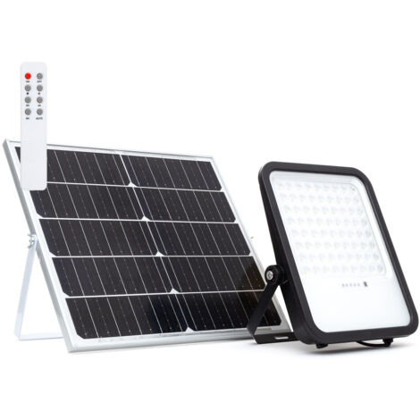 Projecteur Solaire Extérieur LED Nurda 3300 lm IP65 avec Télécommande 4000K Blanc neutre