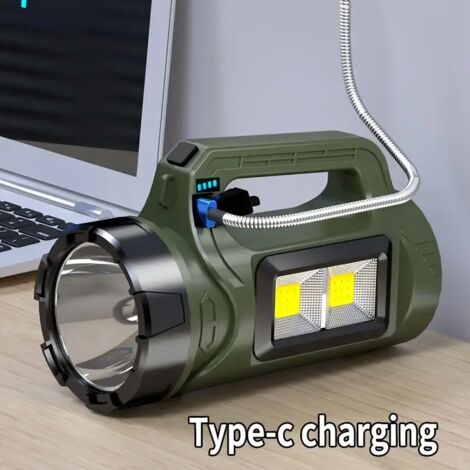 Projecteur solaire haute intensité pour extérieur, lampe torche portative, ultra-lumineuse, rechargeable, lampe minière portable pour une utilisation à domicile et sur le terrain.