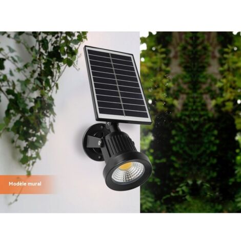Projecteur solaire haute luminosité pour éclairage extérieur, modèle à lentille murale, lumière blanche.