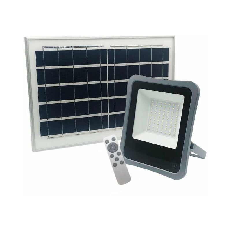Silamp - Projecteur Solaire led 8W Dimmable (Panneau Solaire + Télécomman