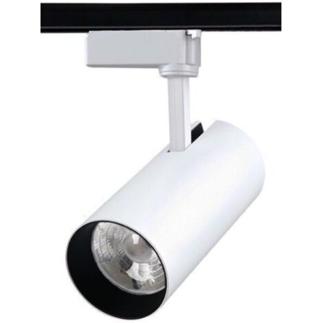 Projecteur sur rail à LED. éclairage sur rail COB haute puissance. éclairage sur rail adapté aux centres commerciaux et aux supermarchés (lumière blanche chaude-3000K. 30w à la mode)