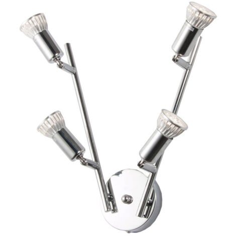 Projecteur sur rail LED avec 4 spots intégrés pour chambre ou magasin de vêtements, ampoules GU10, 220 V