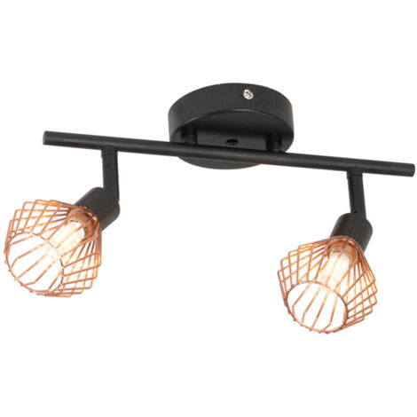 Projecteur sur rail LED, lumière blanc chaud, style rétro en fer forgé ajouré, éclairage de plafond pour chambre à coucher ou magasin de vêtements, ampoules E14
