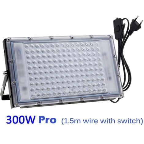 Projecteur UV LED 300W Lumière Noire IP65 Imperméable, Lampe LED Ultra-violet, Eclairage à Effet pour Aquarium, Soirée, Peinture Fluo, affiche fluorescente, Néon, Bar, Fête