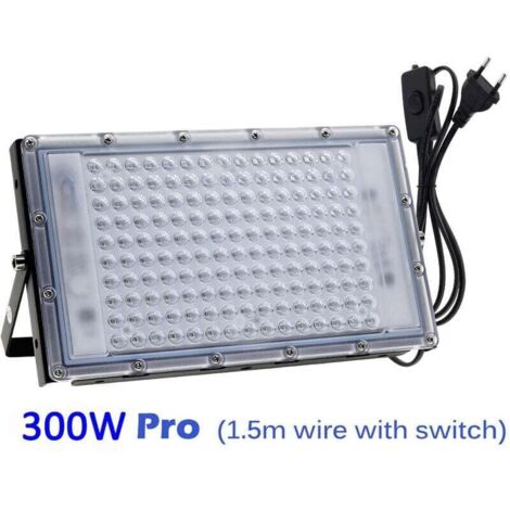 Projecteur UV LED 300W Lumière Noire IP65 Imperméable, Lampe LED Ultra-violet, Eclairage à Effet pour Aquarium, Soirée, Peinture Fluo, affiche fluorescente, Néon, Bar, Fête
