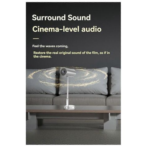 Projecteur vidéo 720p, Wi-Fi, Bluetooth, compatible 4K, 3D Surround, prise EUUPLUG