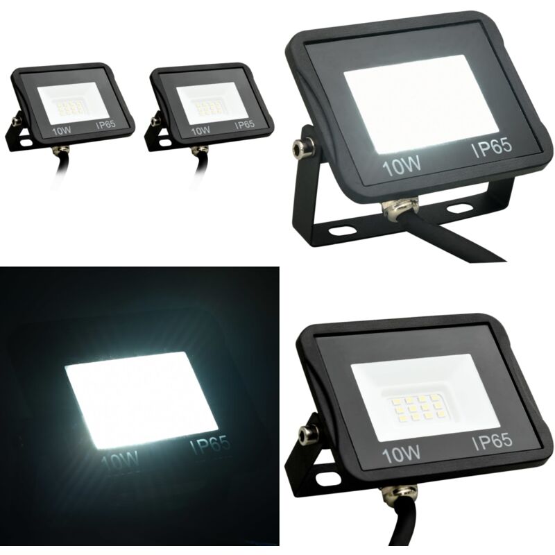 Projecteurs à led 2 pcs 10 w Blanc froid - projecteur à led - projecteurs à led - Home & Living - Noir