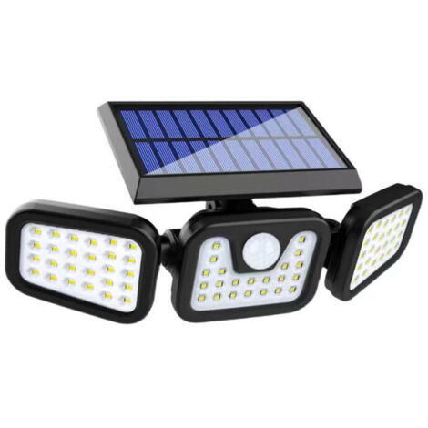 Projecteurs de sécurité LED solaires, éclairage grand angle avec détecteur de mouvement - RAPANDA