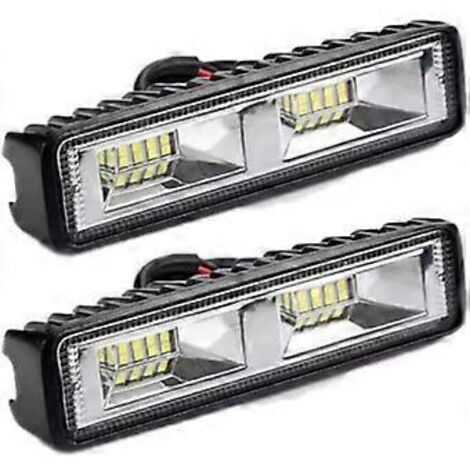 Projecteurs de travail LED 12V/24V, 16 LED, 48W, étanches IP67, projecteurs de travail tout-terrain à longue portée pour voitures, motos, tracteurs, camions, quads, SUV (48W)