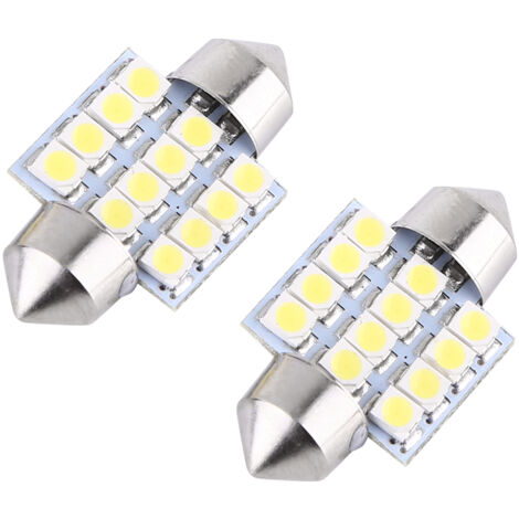 Projecteurs LED 12V 12SMD pour Plafonnier Intérieur de Voiture (Lot de 2)