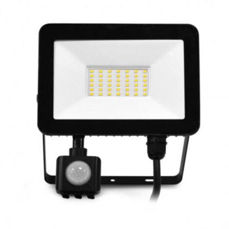 Projecteurs LED de 10W à 50W LUMOS SLIM II ECO Noir - 183x156x164mm - 3000K Blanc chaud - 30W - détecteur IR