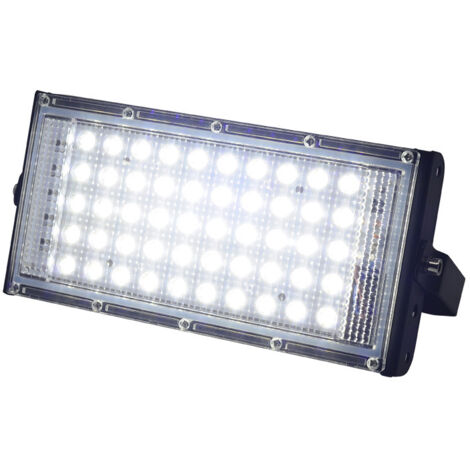 projecteurs LED pour extérieur - Super lumineux - Étanche IP66 - Blanc lumière du jour - Pour cour, garage, terrain de sport (50 W)