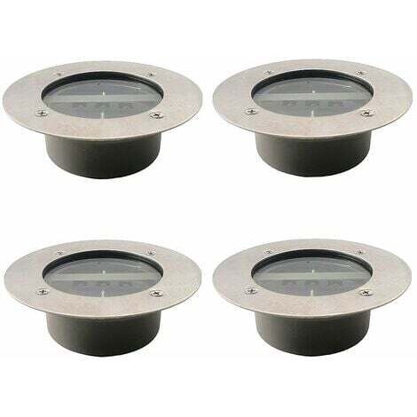 Projecteurs solaires à 3 LED étanches IP65 pour pelouse de jardin, blanc froid Lot de 4
