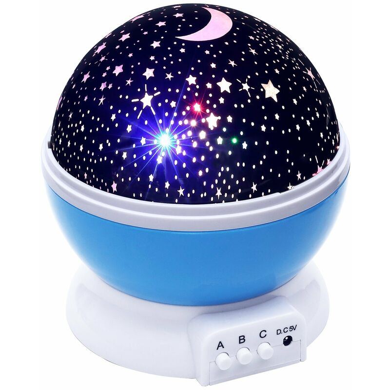 Projector Night Lighting Lamp [4 led Beads, 3 Light Patterns, With usb Cord] Cosmos Star Sky Moon Rotating Romantic Projector, Rotating Night