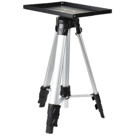 Projector stand tripod with folding tray for telescopic micro projector for home use, black