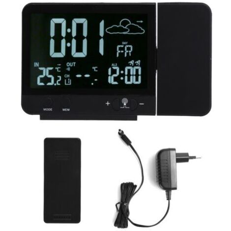 Projektionswecker Eosnow drahtloser Innenraumthermometer mit Temperatur- und Feuchtigkeitsanzeige