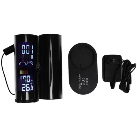 Projektionswecker mit Temperatur- und Feuchtigkeitsanzeige, 360° drehbar, farbiger Hintergrundbeleuchtung, EU-Stecker 100–240 V