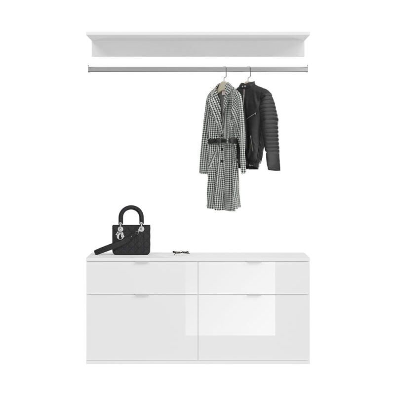 Ebuy24 - ProjektX ensemble d'armoires de rangement 2 portes, 2 tiroirs blanche.