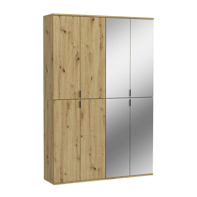 Ebuy24 Projektx Kleiderschrank -türig 8 Türen Eiche Dekor, Spiegel.