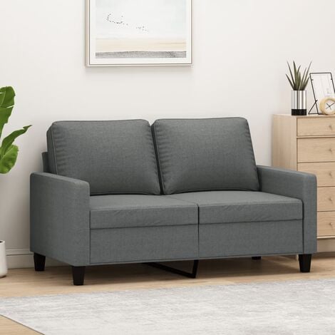 Prolenta Premium 2-Sitzer-Sofa Dunkelgrau 120 cm Stoff